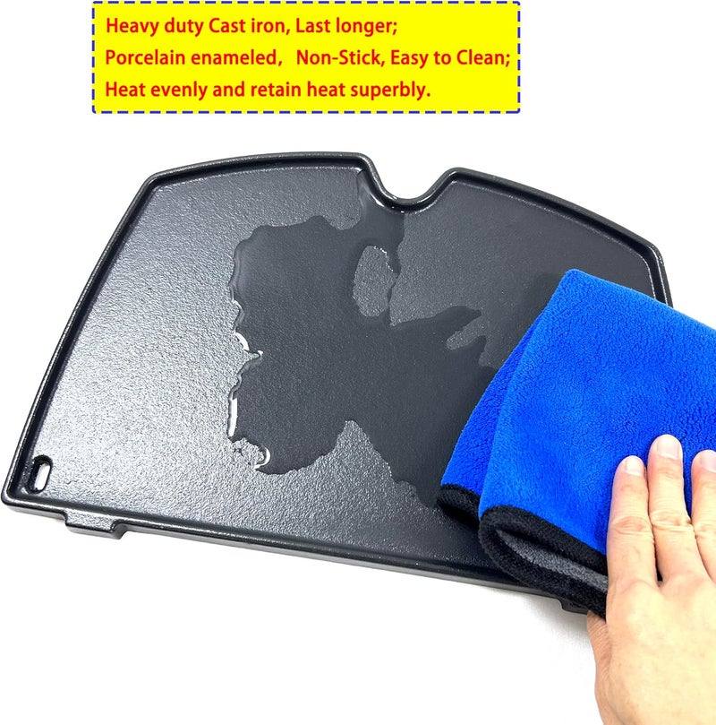 Direct Store DC136 6558 Cast Iron Cooking Griddle for Weber Q100 Q1000, Q120 Q1200 Series Gas Grills Parts, 12.6 x 8.5 x 0.5 Inches, Replace for Weber Q1200 Grill Accessories - Image 5